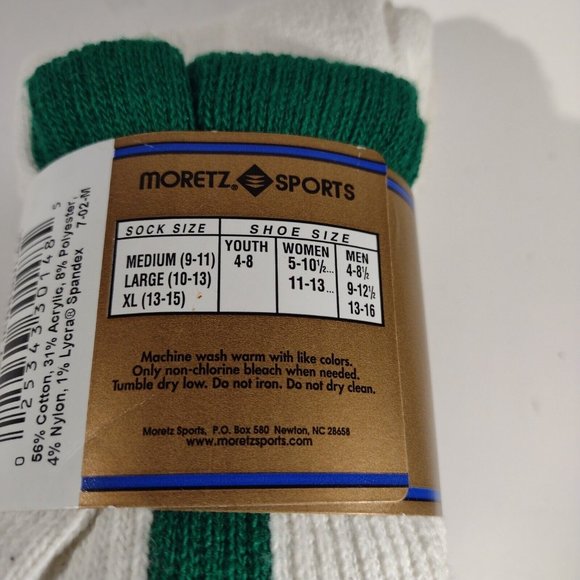 Vintage PowerSox - 2 Pack - White & Green Tube Socks Size Large - New Old Stock. - Picture 2 of 7
